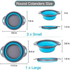 img 3 attached to Expandable Silicone Collander 4 Pack Set - SJSJsuit Collapsible Colander & Food Strainers for Kitchen Sink - RV Accessories with Handle