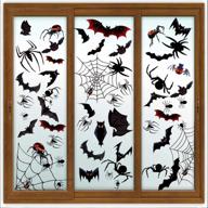🎃 184 pcs halloween window stickers & clings - bat spider wall décor, pumpkin 3d bats, creepy halloween window decorations - party supplies for indoor outdoor use logo