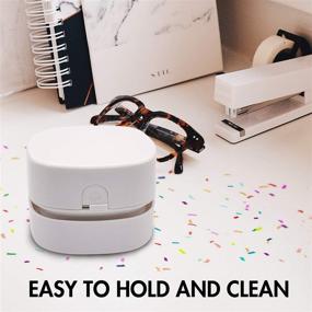 img 3 attached to 💨 Compact and Cordless: COTREE Portable White Desk Vacuum for Home, Office, and School Use