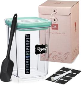 img 4 attached to 🍞 Ultimate DIY Sourdough Starter Jar Kit: 45 Oz Reusable Airtight Canister with Thermometer, Silicone Spatula, Chalkboard Labels & Marker - Cygnet Sourdough Jar Set for Effective Sourdough Starter Storage