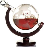 🌎 etched world globe whiskey decanter set (28 ounce) - premium gift-boxed home bar accessories for men - ideal for liquor, bourbon, vodka and all alcohol drinks logo