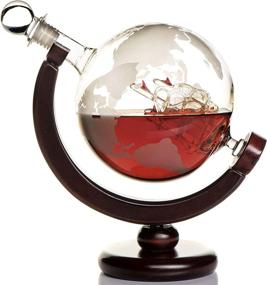 img 4 attached to 🌎 Etched World Globe Whiskey Decanter Set (28 Ounce) - Premium Gift-Boxed Home Bar Accessories for Men - Ideal for Liquor, Bourbon, Vodka and All Alcohol Drinks