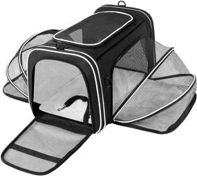img 4 attached to 🐾 MASKEYON TSA Airline Approved Large Pet Travel Carrier: Expandable, Mesh Pockets, Washable Pads – Ideal Soft Sided Collapsible Dog Carrier for 2 Cats, Kittens, Puppies