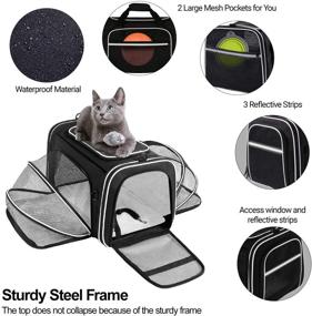 img 1 attached to 🐾 MASKEYON TSA Airline Approved Large Pet Travel Carrier: Expandable, Mesh Pockets, Washable Pads – Ideal Soft Sided Collapsible Dog Carrier for 2 Cats, Kittens, Puppies