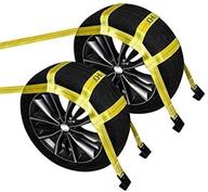 🚗 jchl tow dolly basket straps with flat hooks (2 pack) - yellow car wheel straps - universal vehicle tow dolly straps system - fits 15"-19" tires/wheels - 10,000 lbs working capacity logo