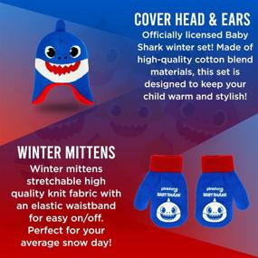 img 3 attached to 🦈 Stay Warm and Stylish with Shark Winter Glove Beanie - Multicolor Boys' Cold Weather Accessories