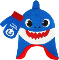 🦈 stay warm and stylish with shark winter glove beanie - multicolor boys' cold weather accessories logo