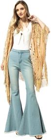 img 3 attached to Exquisite Anna-Kaci Women's Oversize Hand-Beaded Fringed Sequin Evening Shawl for Elegant Cover Up