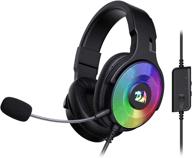 immerse in gaming with redragon h350 pandora rgb wired gaming headset - dynamic rgb backlight, surround sound, 50mm drivers - pc/ps4/xbox one/ns compatible логотип