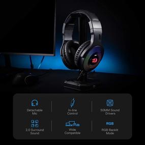 img 2 attached to Immerse in Gaming with Redragon H350 Pandora RGB Wired Gaming Headset - Dynamic RGB Backlight, Surround Sound, 50MM Drivers - PC/PS4/XBOX One/NS Compatible