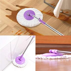 img 1 attached to 🧹 High-Quality 3-Pack Spin Mop Replacement Head - Efficient Microfiber Refills, Round Shape Standard Size - Easy-to-Clean Hurricane Rotating Mop Head