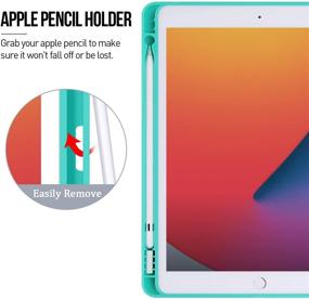 img 1 attached to 📱 Ayotu Soft TPU Case for New iPad 10.2'' 8th Generation 2020/iPad 7th Gen 10.2'' 2019/iPad Air 3rd Gen 10.5 inch - Auto Sleep/Wake, Slim Lightweight Trifold Stand Case with Pencil Holder in Mint Green