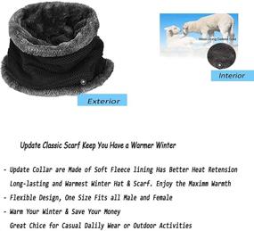 img 2 attached to 🧣 Warm Knit Winter Hat Scarf Set for Men & Women - Stay Cozy with 2-Piece Men's Hat, Cap, and Neck Warmer