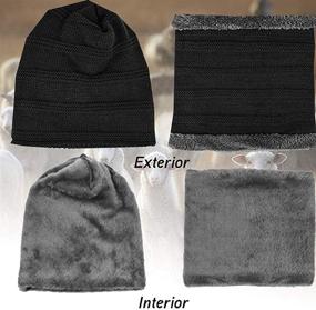 img 1 attached to 🧣 Warm Knit Winter Hat Scarf Set for Men & Women - Stay Cozy with 2-Piece Men's Hat, Cap, and Neck Warmer