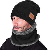 🧣 warm knit winter hat scarf set for men & women - stay cozy with 2-piece men's hat, cap, and neck warmer logo