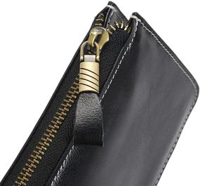 img 1 attached to 👛 Lecxci Luxury Women's Genuine Leather Clutch Cell Phone Handbags | RFID Blocking Zipper Wristlets Wallets Purse