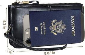 img 2 attached to 👛 Женские сумки-клатчи Lecxci из натуральной кожи | Блокировка RFID, молния, кошелек на руку.