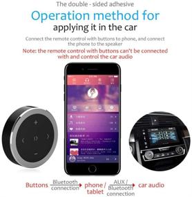 img 1 attached to 🚗 PolarLander Wireless Bluetooth Car Kit with Steering Wheel Remote Controller for iOS and Android - Includes Receiver and CR2032 Battery