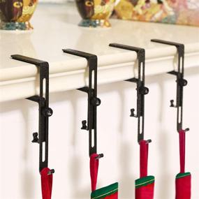 img 4 attached to 🎄 Adjustable Christmas Stocking Garland Holder Hooks - Fireplace Hangers with Dual-Purpose Use, Gold and Silver Plating (4 Pack)