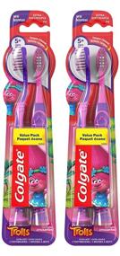 img 4 attached to Colgate Kids Toothbrush, Trolls - Extra Soft, Suction Cups - 4 Count: Dental Care for Trolls Fans