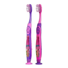 img 2 attached to Colgate Kids Toothbrush, Trolls - Extra Soft, Suction Cups - 4 Count: Dental Care for Trolls Fans