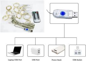 img 2 attached to 🌟 Sunlisky 300 LED Curtain String Lights: Remote Control, USB Powered, Waterproof Warm White Strip Lights for Indoor/Outdoor Décor