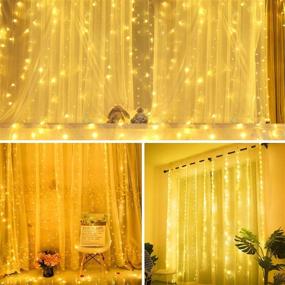 img 1 attached to 🌟 Sunlisky 300 LED Curtain String Lights: Remote Control, USB Powered, Waterproof Warm White Strip Lights for Indoor/Outdoor Décor