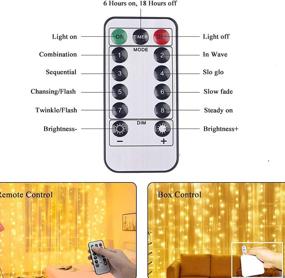 img 3 attached to 🌟 Sunlisky 300 LED Curtain String Lights: Remote Control, USB Powered, Waterproof Warm White Strip Lights for Indoor/Outdoor Décor