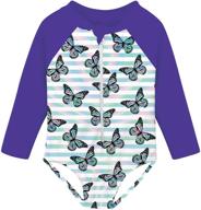 👙 fanient girls rashguard swimsuit: quick dry upf 50+ swimwear with zipper - long sleeve one piece bathing suit for ages 1-6t logo