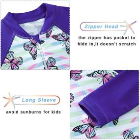 img 2 attached to 👙 Fanient Girls Rashguard Swimsuit: Quick Dry UPF 50+ Swimwear with Zipper - Long Sleeve One Piece Bathing Suit for Ages 1-6T