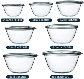 img 3 attached to 🥗 Glass Salad Bowls with Lids - 14-Piece Set for Meal Prep, Food Storage, and Serving - BPA-Free, Space-Saving Nesting Bowls - Cooking, Baking Essentials