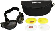 🦅 eagle interchangeable kit motorcycle biker goggles: 3 lenses & case included! logo