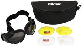 img 4 attached to 🦅 Eagle Interchangeable Kit Motorcycle Biker Goggles: 3 Lenses & Case Included!