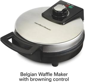 img 1 attached to 🧇 Hamilton Beach Adjustable Browning Control Belgian Waffle Maker - Black Nonstick (Model 26080)