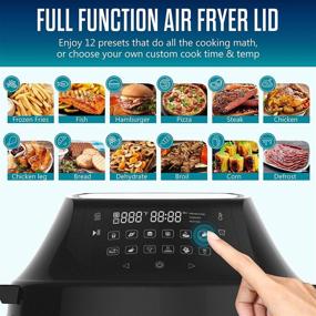 img 2 attached to 🍳 VQVG 6 Quart Pressure Cooker Air Fryer Combo with Dual Control Panel - Multi-Cooker, Steamer, Slow Cooker - Two Detachable Lids - Includes Basket Rack & Recipe Book