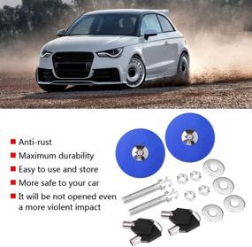img 2 attached to 🔒 Universal Engine Hood Lock Pin - Acouto Aluminum Alloy Anti-Theft Car Hood Latch Lock Kit with Key - Locking Hood Pins Kit (Blue)