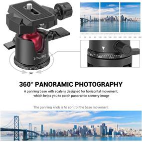 img 3 attached to 📷 SmallRig Mini Ball Head with 1/4" Screw, 3/8" Thread Mount and Arca-Type QR Plate Metal Ball Joint - Tripod Head Camera 360° Panoramic for Monopod, DSLR, Phone, Gopro - Max Load 4.4lbs/2kg (BUT2665)