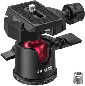 img 4 attached to 📷 SmallRig Mini Ball Head with 1/4" Screw, 3/8" Thread Mount and Arca-Type QR Plate Metal Ball Joint - Tripod Head Camera 360° Panoramic for Monopod, DSLR, Phone, Gopro - Max Load 4.4lbs/2kg (BUT2665)