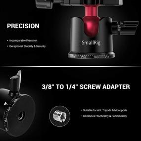 img 2 attached to 📷 SmallRig Mini Ball Head with 1/4" Screw, 3/8" Thread Mount and Arca-Type QR Plate Metal Ball Joint - Tripod Head Camera 360° Panoramic for Monopod, DSLR, Phone, Gopro - Max Load 4.4lbs/2kg (BUT2665)
