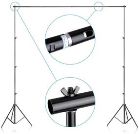 img 1 attached to Neewer 8.5x10ft Background Stand Support System with 10x20ft Backdrop - Ideal for Studio Photography and Video Shooting