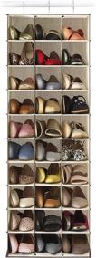 img 2 attached to 👞 Tan Hanging Shoe Shelves with 30 Sections by Whitmor: Improve Shoe Organization