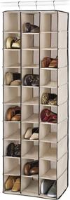 img 3 attached to 👞 Tan Hanging Shoe Shelves with 30 Sections by Whitmor: Improve Shoe Organization