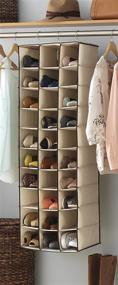 img 1 attached to 👞 Tan Hanging Shoe Shelves with 30 Sections by Whitmor: Improve Shoe Organization