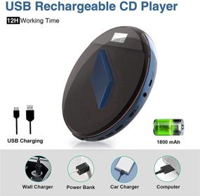 img 3 attached to 🎧 Portable CD Player - MONODEAL Anti-Skip Protection, Rechargeable Walkman CD Player with Headphones for Running & Traveling | Personal Compact CD Player for Seniors, Adults, and Kids | Car Compatible