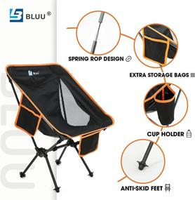 img 2 attached to BLUU Small Backpacking Chair: Compact & Ultralight Camp Chair with Bottle Holder for Hiking, Backpacking, Beach & Travel