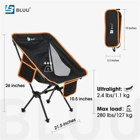 img 3 attached to BLUU Small Backpacking Chair: Compact & Ultralight Camp Chair with Bottle Holder for Hiking, Backpacking, Beach & Travel