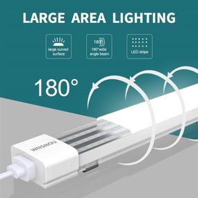 img 3 attached to 🔌 WNSNOU Plug Light, 2FT 18W 2000LM 5000K LED Shop Light, Waterproof and Linkable LED Tube Light, Plug Cord with ON/Off Switch, LED Ceiling and Closet Lights, Workshop Lights. (2FT/4FT)