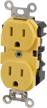 marinco duplex straight receptacle yellow logo
