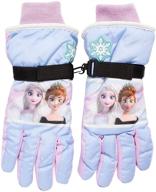 🧤 girls' winter insulated snow ski gloves by disney - minnie mouse or frozen ii elsa & anna (toddler/little girls) logo