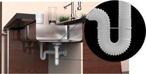 img 1 attached to 🚰 Flexible Double Kitchen Sink P-trap - EASYDRAIN Ref. 505 with Expandable 1-½" Diameter, 2 Female Threaded Nuts, and 4 Wall Drain Size Options: DN38, DN40, DN48, DN50